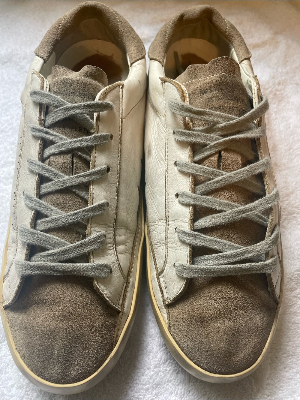 Golden Goose Unisex Sneakers in White and Brown Suede Euro40/US 9.5